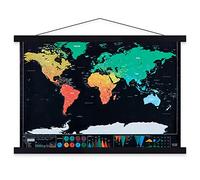 Benjia Barre magnétique en bois pour accrocher des affiches et impressions d’art A2, 42 cm, Noir