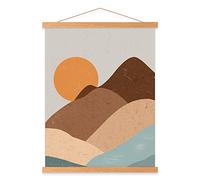 Benjia Barre magnétique en bois pour accrocher des affiches et impressions d’art B1, 76 cm, Bois de teck