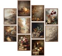 Benjia Lot de 10 Affiches Automne 20x25 cm - Poster Mural Rétro Rustique, Décoration Murale Paysage d'automne pour Salon Chambre, décorations d'automne et de Thanksgiving 2601 (sans cadre)