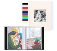 Benjia Lot de 2 petits albums photo de 15.2x10.2 cm, chaque lot peut contenir 100 pochettes, mini albums photo en cuir avec chargement par le haut, peut contenir un portrait seulement 10x15 cm, beige