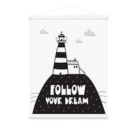 Benjia Rail magnétique en Forme de Tringle à Poster en Bois avec Aimant