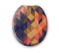 BENKI - Lunette De Toilette Mozaik - Abattant WC Avec Frein De Chute - WC En Bois Avec Charnières En Acier Inoxydable & Ajustables - Forme Universelle