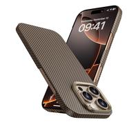BENKS ArmorTint Coque pour iPhone 16 Pro Max Compatible avec Magsafe Housse Ultra-Mince en Dupont Kevlar Fibre Aramide 1000D Étui de Protection Magnétique, Aube Dorée