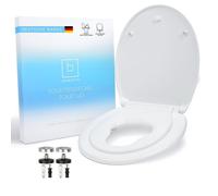 Benkstein® Abattant de WC de qualité supérieure pour enfants et familles - Ovale - Blanc - Avec système d'abaissement automatique Softclose - Lunette WC - Siège de toilette magnétique intégré