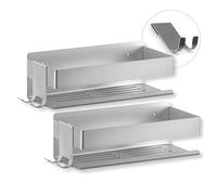 BENKSTEIN Lot de 2 étagères de douche - À coller ou à percer - Panier de douche à suspendre - Montage sans perçage - Support pour gel douche et shampoing - Organiseur de salle de bain