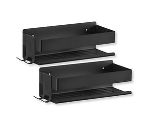 Benkstein Lot de 2 étagères de douche - À coller ou à percer - Panier de douche à suspendre - Montage sans perçage - Support pour gel douche et shampoing - Organiseur de salle de bain
