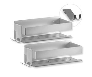 Benkstein Lot de 2 étagères de douche - À coller ou à percer - Panier de douche à suspendre - Montage sans perçage - Support pour gel douche et shampoing - Organiseur de salle de bain