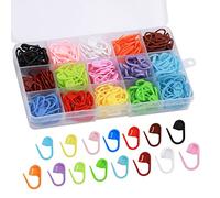 Benlay Lot de 300 clips pour aiguilles à coudre, 15 couleurs, clip de verrouillage en plastique, avec boîte de rangement transparente, marqueur de points de crochet pour crochet et tricot de bricolage
