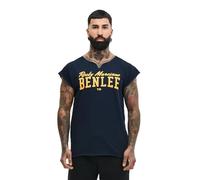 BENLEE Edwards T-Shirt pour Homme Coupe Normale, Bleu Marine/Jaune, XL