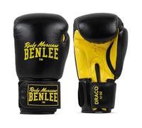 BENLEE Rocky Marciano Draco Gant de Boxe en Cuir Mixte-Adulte, Noir/Jaune, 454 g