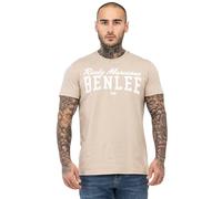 BENLEE T-shirt pour homme Coupe normale Logo, Sable/blanc, S