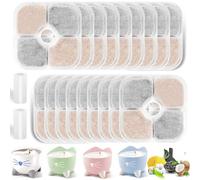 benlidoner Pixi Lot de 18 filtres de rechange pour fontaine Catit Pixi avec 2 tuyaux en résine activé au carbone triple système de filtration
