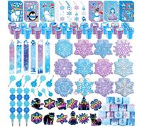 Benlouis 108pcs Frozen School Papery Party Favors Winter Snowflake Th me Classroom Gift R compense Prises pour les l ves
