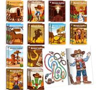 BenLouis Lot de 24 mini livres de coloriage de cowboy occidental pour enfants - Petits livres d'activités en vrac pour enfants Yee Haw Rodéo Cheval Anniversaire Cheval Cadeaux de retour en classe