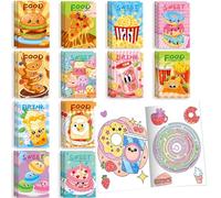 BenLouis Lot de 24 mini livres de coloriage de restauration rapide pour enfants, collations, beignets, pizzas, petits livres d'activités en vrac pour enfants, délicieux, sacs à friandises, cadeaux de