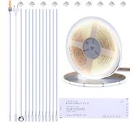 BENLUN 12V Ruban LED COB Cuisine Sous Meuble 10M, Bande LED 6000K Blanc Froid Dimmable, Bandeau LED Connecté Adhésif CRI 93 avec Variateur et Alimentation, pour Dressing Escalier Placard