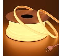 BENLUN 220V Ruban LED COB Exterieur Etanche 20M 2700K Blanc Chaud, Flex Découpable IP65 Bande LED Étanche Sans Transformateur, Prise Incluse, pour Chantier, Chambre