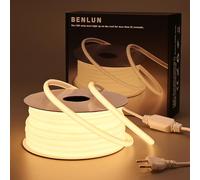 BENLUN 220V Ruban LED COB Exterieur Etanche 20M, 3000K Blanc Chaud Flexible Découpable Bande LED 200W CRI 90+ Sans Transformateur, pour Chambre, Gaming, Bureau, Pergola Extérieur