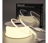BENLUN 220V Ruban LED COB Exterieur Etanche 20M, 4000K Blanc Naturel Flexible Découpable Bande LED 200W CRI 90+ Sans Transformateur, pour Chambre, Gaming, Bureau, Pergola Extérieur