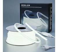 BENLUN 220V Ruban LED COB Exterieur Etanche 20M, 6000K Blanc Froid Flexible Découpable Bande LED 200W CRI 90+ Sans Transformateur, pour Chambre, Gaming, Bureau, Pergola Extérieur