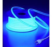 BENLUN 220V Ruban LED COB Exterieur Etanche 20M Bleu, Flex Découpable IP65 Bande LED Étanche Sans Transformateur, Prise Incluse, pour Chantier, Chambre