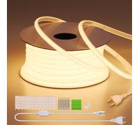 BENLUN 220V Ruban LED COB Exterieur Etanche 30M, 3000K Blanc Chaud Flexible Découpable Bande LED 300W CRI 90+ Sans Transformateur, pour Chambre, Gaming, Bureau, Pergola Extérieur