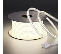 BENLUN 220V Ruban LED COB Exterieur Etanche IP67 20M, 4000K Blanc Naturel Bande LED 480LEDs/M 200W CRI 90+, Comprend Fiche et Redresseur, pour Chantier, Chambre, Pergola Extérieur, Bureau