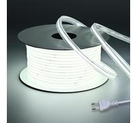 BENLUN 220V Ruban LED COB Exterieur Etanche IP67 20M, 6000K Blanc Froid Bande LED 480LEDs/M 200W CRI 90+, Comprend Fiche et Redresseur, pour Chantier, Chambre, Pergola Extérieur, Bureau