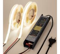 BENLUN 24V Large 15MM Ruban LED COB 10M (5M x 2), 4000K Blanc Naturel 25W/M 960LEDs/M 2750LM/M Bande LED, Alimentation Incluses, pour Décoration Maison, Commerce, Bureau, Gaming