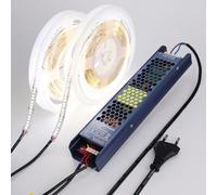 BENLUN 24V Ruban LED 10M (5M x 2), 6000K Blanc Froid Bande LED, Ultra Lumineux 24W/M 2600LM/M 238LEDs/M LED Strip Light, Alimentation AC 220V et Prise Incluses, pour Chambre Décoration Maison