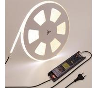 BENLUN 48V Ruban LED 20M, 4000K Blanc Naturel Bande LED Exterieur Etanche, 150W 15000LM LED Strip Light, Alimentation AC 220V et Prise Incluses, pour Chambre, Commercial, Bureau, Jardin