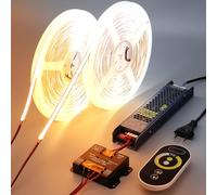 BENLUN Ruban LED COB CCT 24V 20M (10M x 2), Bande LED 2700K-6500K Blanc Réglable, Bandeau LED Dimmable Autocollante 10W/M CRI 93, Télécommande et Alimentation Incluses, pour Chambre, Cuisine