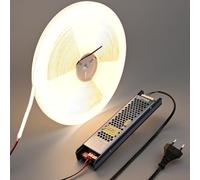 BENLUN Ruban LED COB IC 24V 20M, 4000K Blanc Naturel 480LEDs/M CRI 90+ à Courant Constant, Alimentation Incluse, Bande LED pour Décoration Intérieure, Chambre, Plafond, Bureau, Cuisine