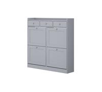 Benne à chaussures Vitto 100x99.5cm avec 3 tiroirs et 4 compartiments pliants Gris Vicco 56459