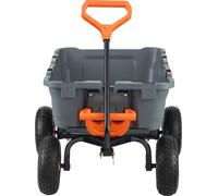 Benne SucceBuy - Chariot de jardin poly avec cadre en acier, capacité de 800 livres, poignée réversible 2 en 1, brouette polyvalente avec pneus de 10 pouces