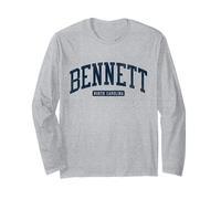 Bennett North Carolina NC College University Style Bleu Manche Longue
