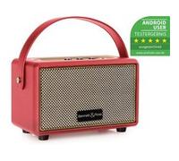 Bennett & Ross BB-820RD Blackmore Junior - Haut-Parleur Bluetooth rétro en Cuir avec accu 5200 mAh - Haut-Parleur Vintage avec 20W - Entrée MicroSD avec Lecteur MP3 - Aux-in - Enceinte Rouge