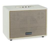 Bennett & Ross BB-880CW Blackmore Giant Haut-Parleur Bluetooth rétro en Cuir - Haut-Parleur Vintage avec 2X 40W - Speaker Entrée USB & Lecteur MP3 - Fonction stéréo True Wireless - aux - Blanc crème