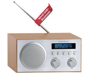 Bennett & Ross DAB-258 NT Vikedal Dab+/FM Radio Numérique - Streaming Bluetooth Depuis Le Smartphone - Lecteur USB MP3 Et AUX - Double Réveil avec Snooze Et Sleep-Timer - Écran LCD - Naturel