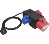 Benning 044147 Adaptateur de mesure Prise mâle + contact de protection - femelle CEE Cara, femelle CEE rouge, bleu