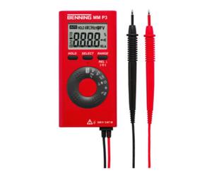 BENNING Multimètre MM P3 0,1 mV-600 V DC 0,1mV-600 V AC MM P3 av.pile/câble de mesure/ét Quantité:1