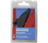 Benning TA 1 Jeu de pinces crocodiles de sécurité enfichable 4 mm CAT III 1000 V rouge, noir