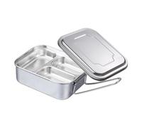 Bennto Box en acier inoxydable pour adultes - Récipient à lunch avec 3 compartiments | Boîte à déjeuner en acier inoxydable | Récipient à épices et couvercle anti-fuite pour le stockage des aliments