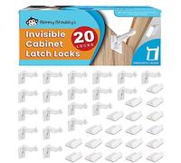 Benny Bradley's Lot de 20 verrous invisibles pour armoire - Pas de perçage ou d'outils nécessaires pour l'installation, fonctionne avec la plupart des armoires et tiroirs, fonctionne avec les