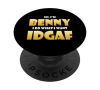 Benny Costume IDGAF Cute Personalized First Nick Name Benny PopSockets PopGrip Adhésif