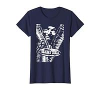 Benny Hill Show Comedian sortant de la Fermeture éclair T-Shirt, Femme, Bleu Marine, XS