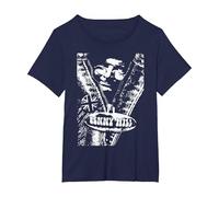 Benny Hill Show Comedian sortant de la Fermeture éclair T-Shirt, Femme Grandes Tailles, Bleu Marine, 2X