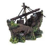 Benoon Bateau à Voile De Décoration D'aquarium Miniature, Ornement D'aménagement Paysager D'aquarium De Résine Décor De Réservoir De Poissons De Navire Coulé