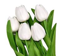 Benoon Décoration populaire de jardin 5 pièces de fausses fleurs jolies attrayantes et charmantes tulipes florales artificielles pour la maison - Blanc