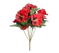 Benoon Fleur Artificielle 1Pc Pensée Jardin Bricolage Scène Fête Maison Mariage Artisanat Décoration Rouge